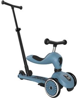 Monopattino a Triciclo con Barra di Spinta Highwaykick 1 Push and Go – Steel
