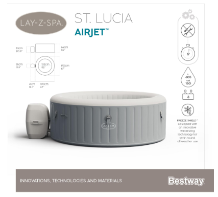 Idromassaggio gonfiabile Lay-Z-Spa St. Lucia AirJet 2-3 persone - immagine 10