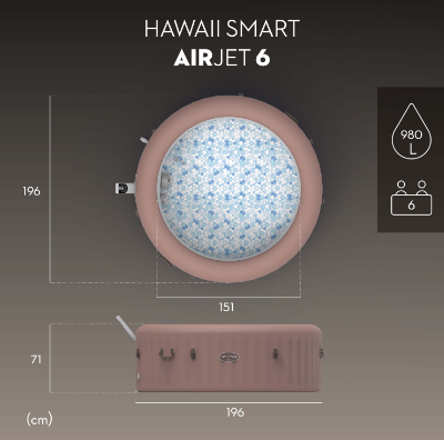 Idromassaggio gonfiabile Hawaii Lay-Z-Spa AirJet 4-6 persone - immagine 4