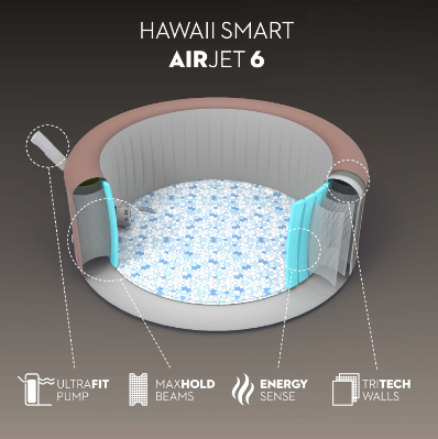 Idromassaggio gonfiabile Hawaii Lay-Z-Spa AirJet 4-6 persone - immagine 7