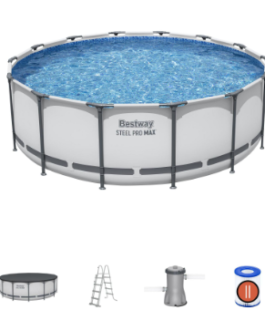 Set piscina grigio chiaro da 427×122 cm