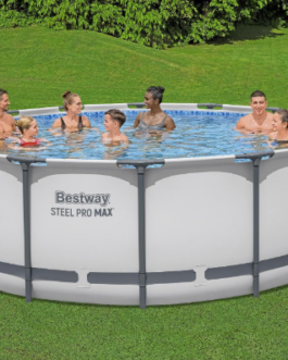 Set piscina grigio chiaro da 427×122 cm